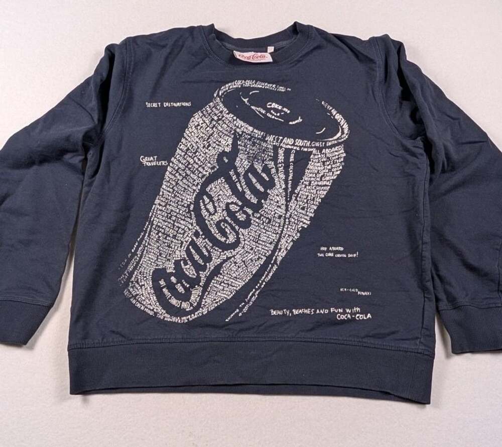 Coca-Cola Micro Print Words Can Crewneck Sweatshirt Citizen of the World medium